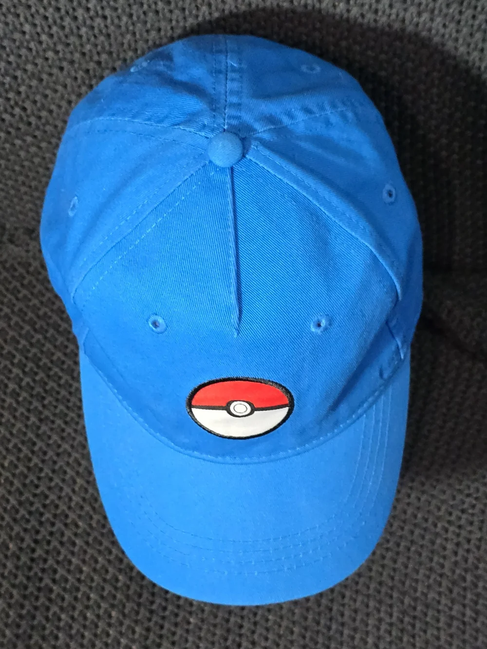 Pokemon Poke Ball Embroidered Patch Blue Baseball Cap Hat Snapback